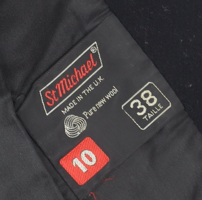 St Michael Women's Black Wool Jacket Size 10 Classic