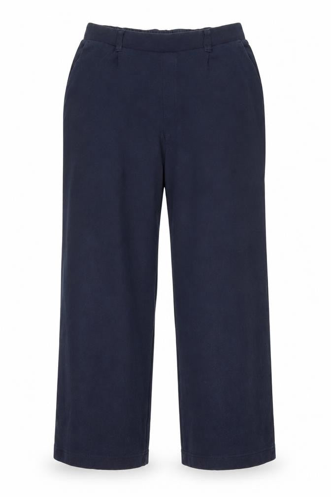 Lands' End Men's Blue Cotton Casual Trousers, M