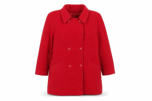 Debenhams Women's Red Wool Cashmere Pea Coat, Size 12