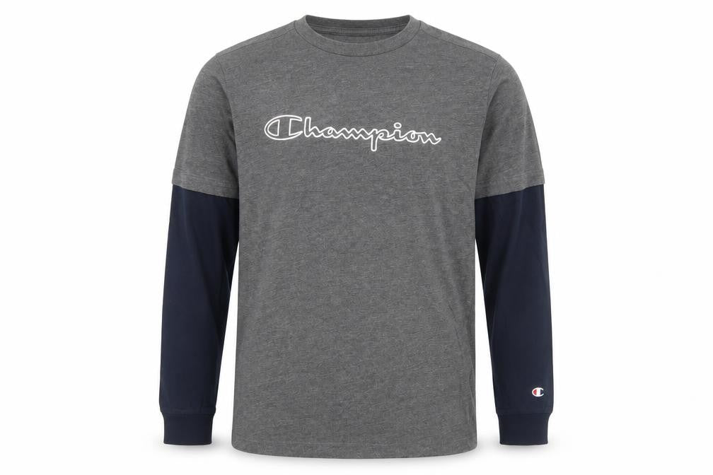 Champion Boys Grey Long Sleeve T-Shirt XL Pullover Style