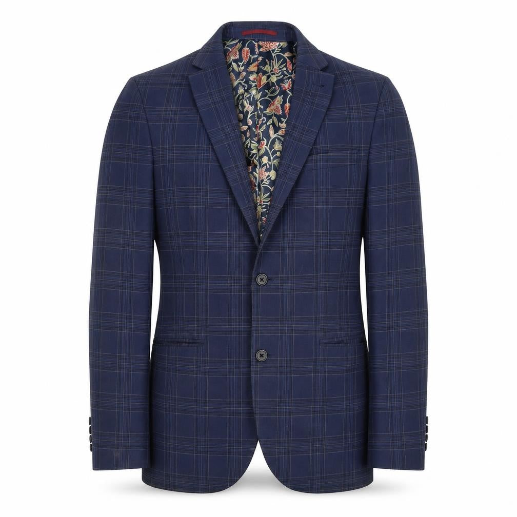Next Men's Blue Plaid Blazer 38R Regular Fit