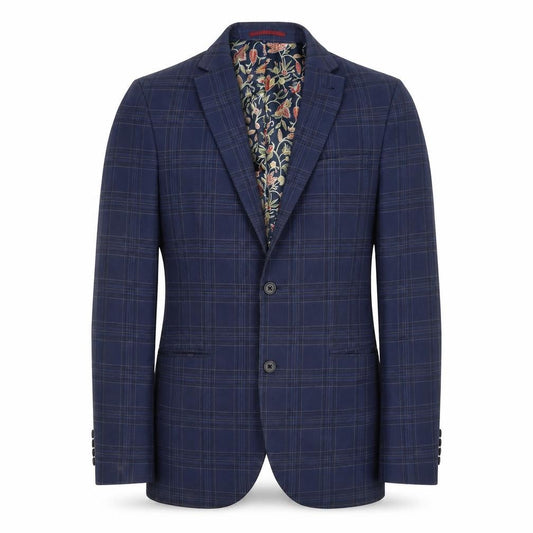 Next Men's Blue Plaid Blazer 38R Regular Fit