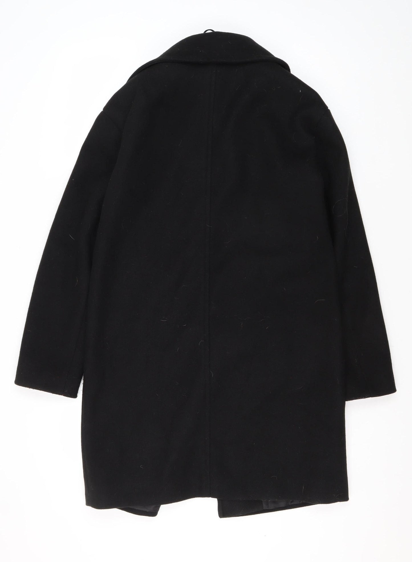 Marks and Spencer Women's Black Overcoat Size 8 - Classic Style