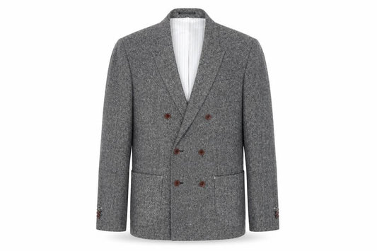 River Island Men's Grey Double-Breasted Blazer L