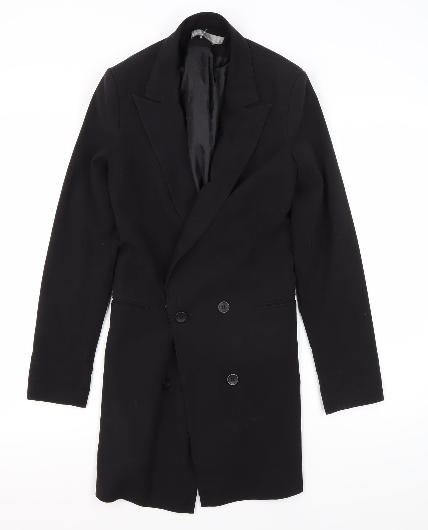 ASOS Women's Black Long Overcoat Size 8