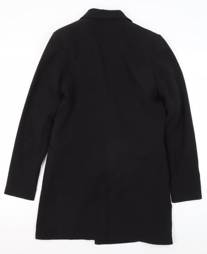 Back view of ASOS Women's Black Long Overcoat, size 8