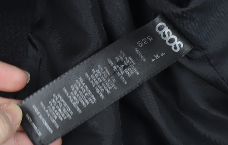 ASOS Women's Black Long Overcoat Size 8