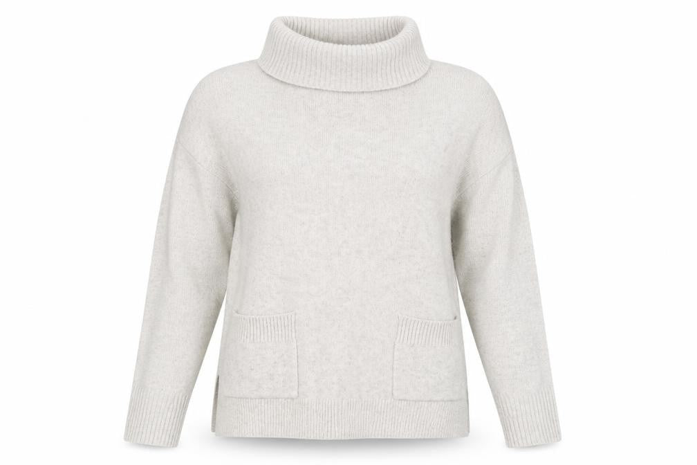 White Stuff Women's Grey Roll Neck Jumper, Size 12