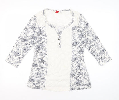 Matalan Women's White Lace Floral Blouse Size 8
