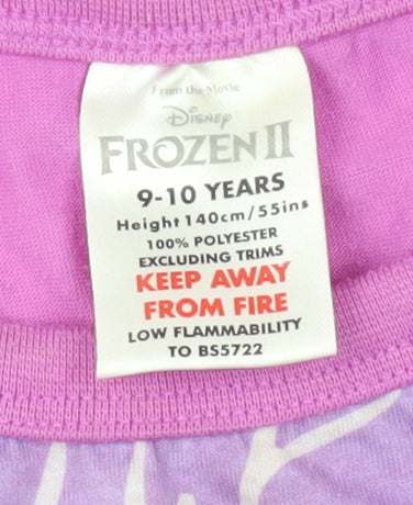 Disney Girls Purple Frozen Nightshirt 9-10 Years Short Sleeve