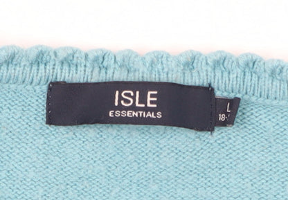 Isle Essentials Men's Blue Pullover Jumper L