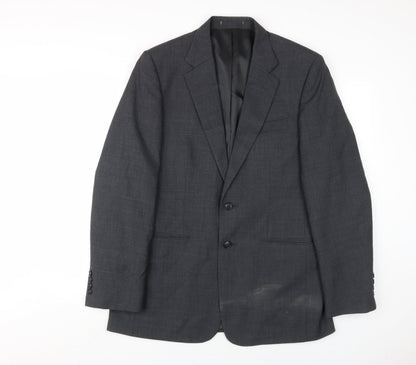 Additional front view of Jaeger Men's Grey Wool Blazer 40R Notch Lapel