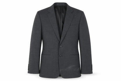 Front view of Jaeger Men's Grey Wool Blazer 40R Notch Lapel
