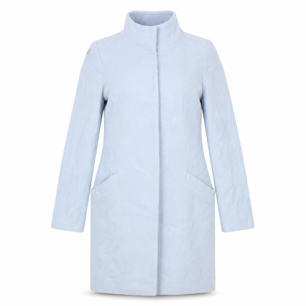 Pure Collection Women's Blue Long Wool Coat Size 10