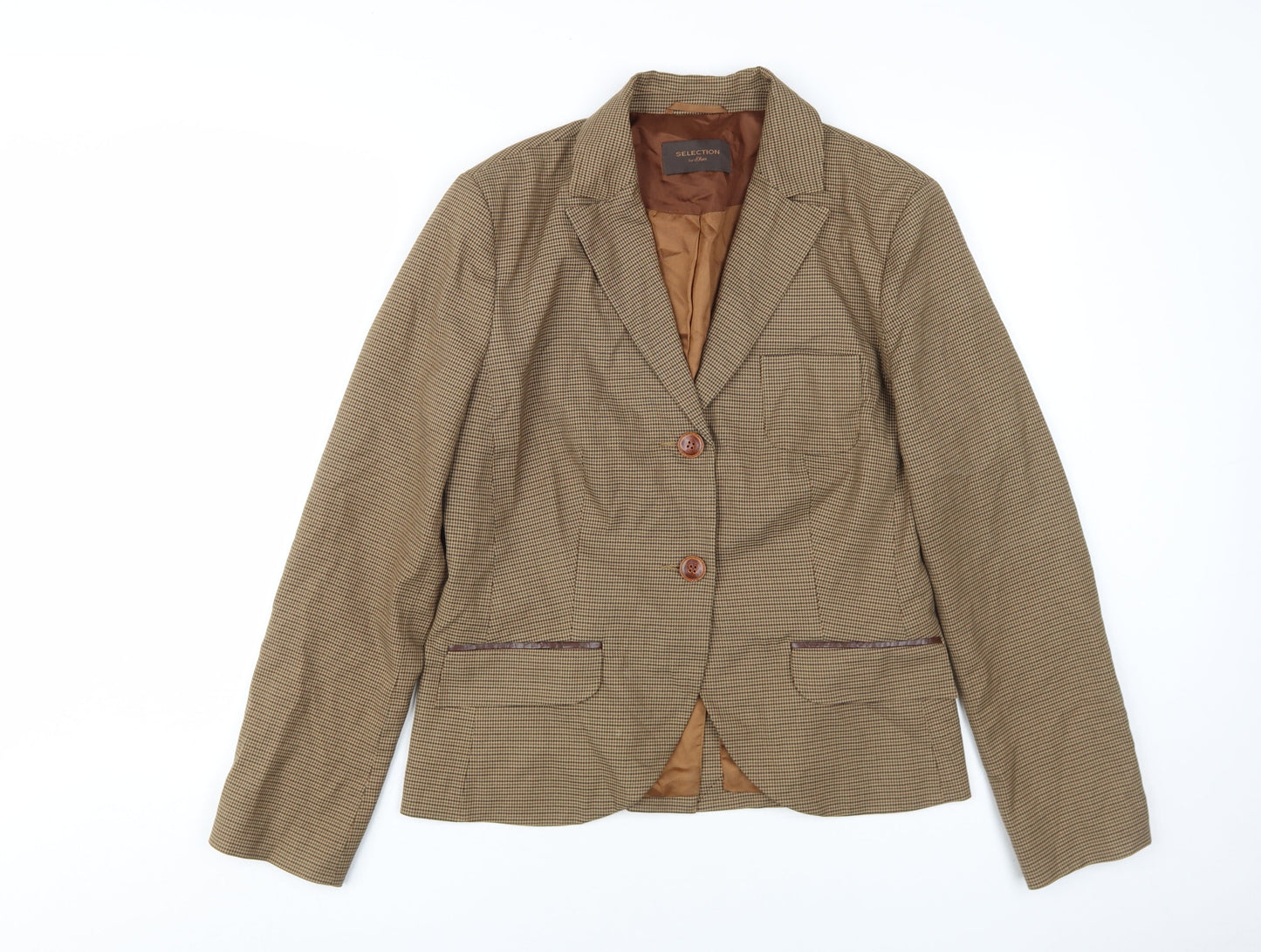 s.Oliver Women's Brown Check Blazer Size 14 Workwear
