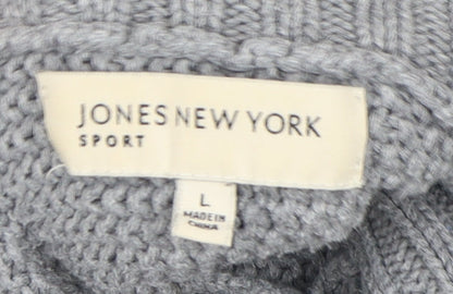 Jones New York Women's Grey Roll Neck Pullover Jumper L