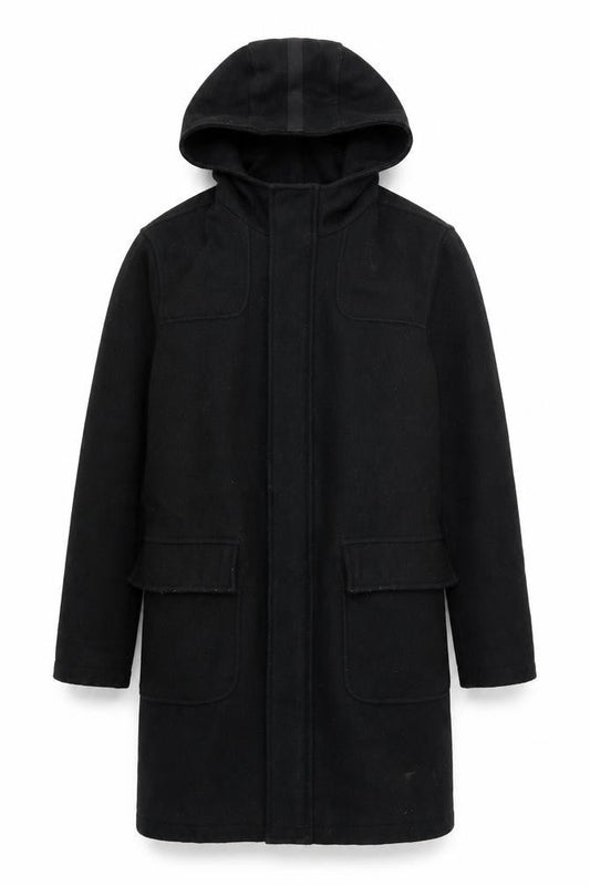 River Island Men's Black Wool Parka Coat Size S
