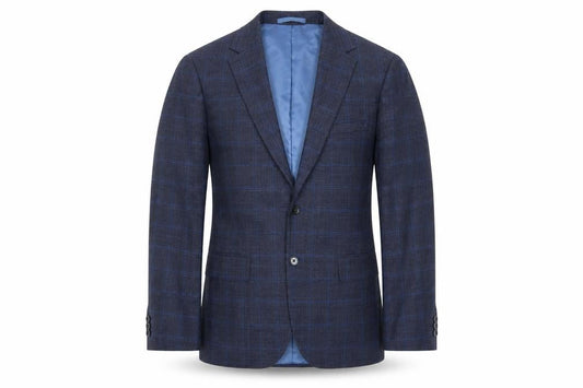 Moss London Men's Blue Check Slim Fit Blazer 40R