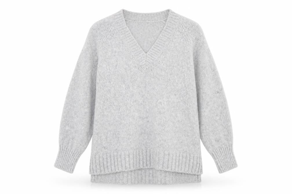 Marks & Spencer Women's Grey V-Neck Pullover Jumper Size 12