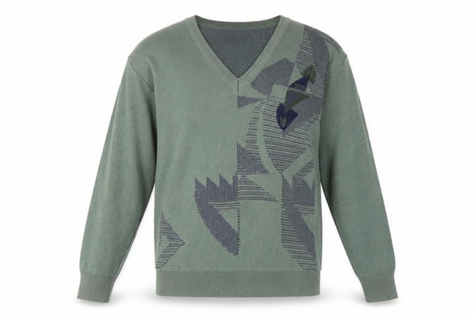 Gabicci Men's Green V-Neck Pullover Jumper, M