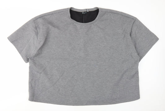 ASOS Women Grey Basic T-Shirt UK 30 Relaxed Fit