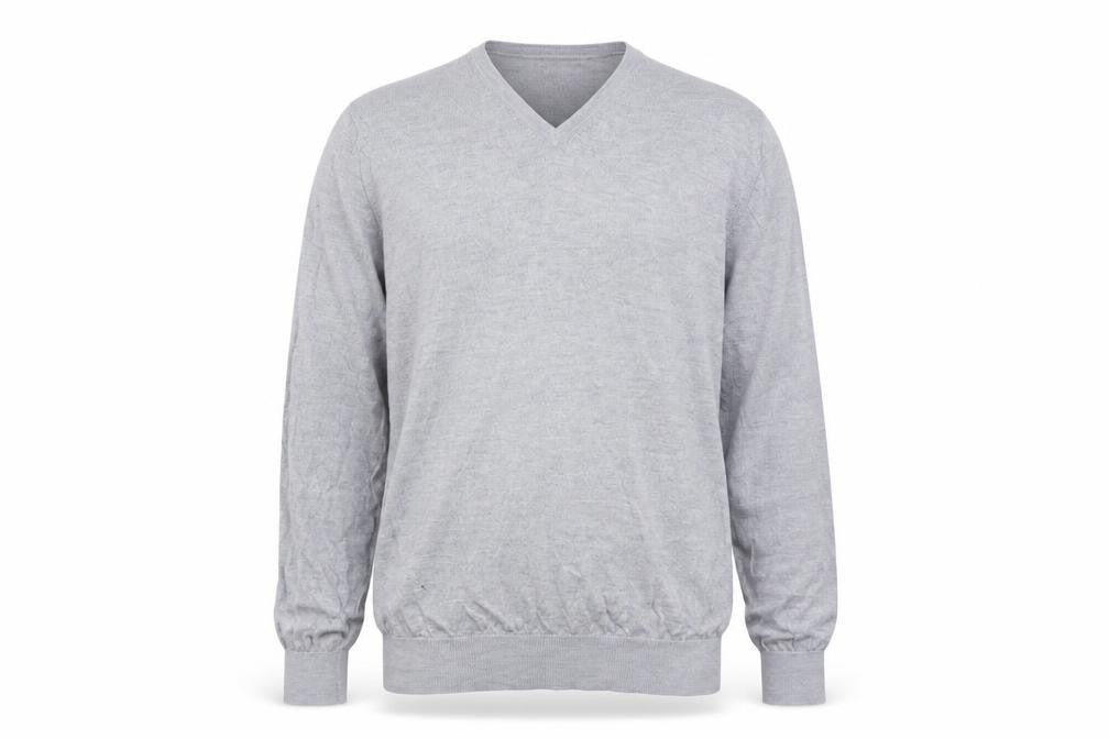 Marks & Spencer Men's Grey Wool V-Neck Pullover L