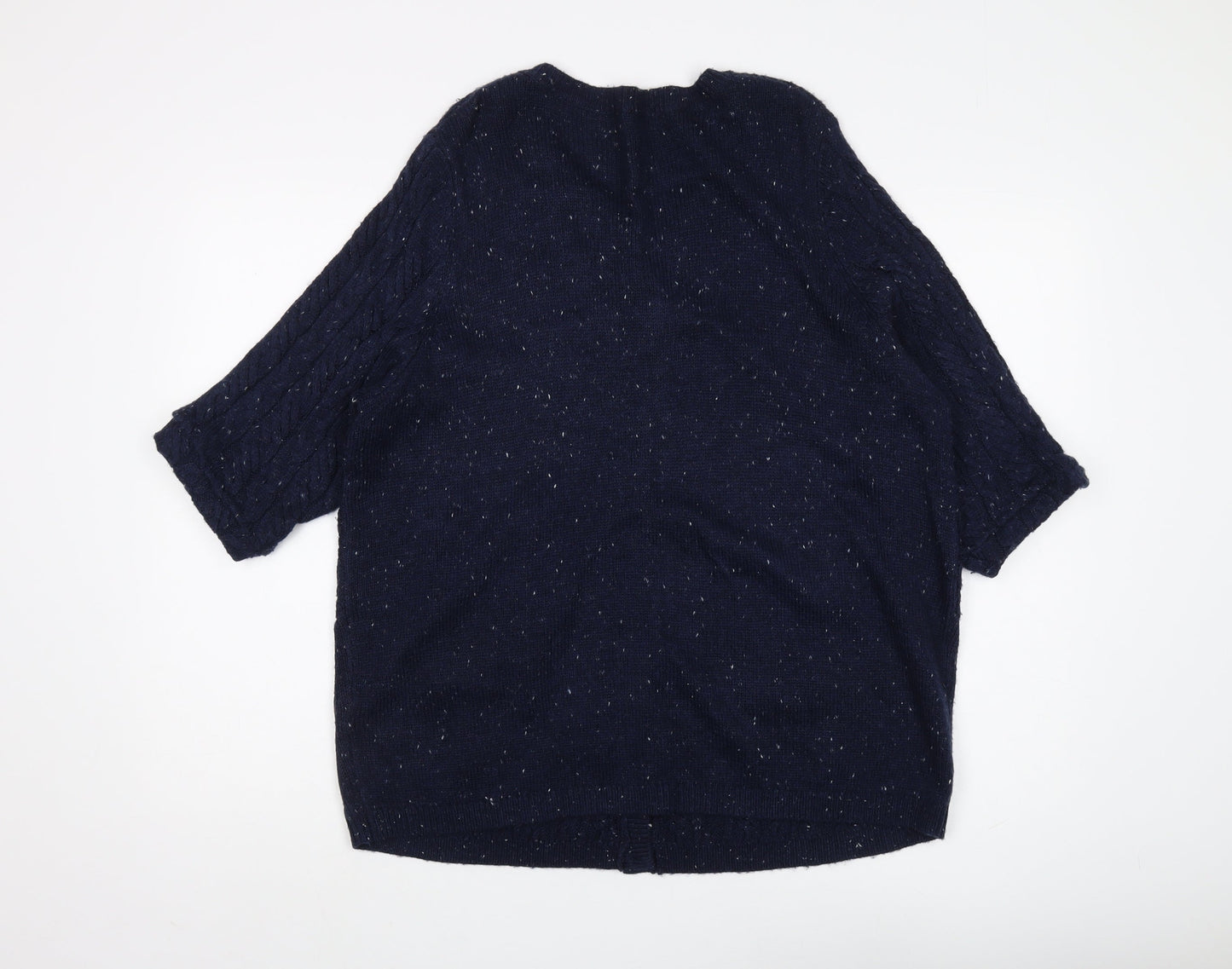 Bonmarché Women's Blue Cardigan, Size L, Cable-Knit