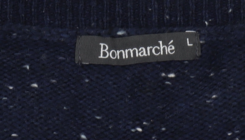 Bonmarché Women's Blue Cardigan, Size L, Cable-Knit