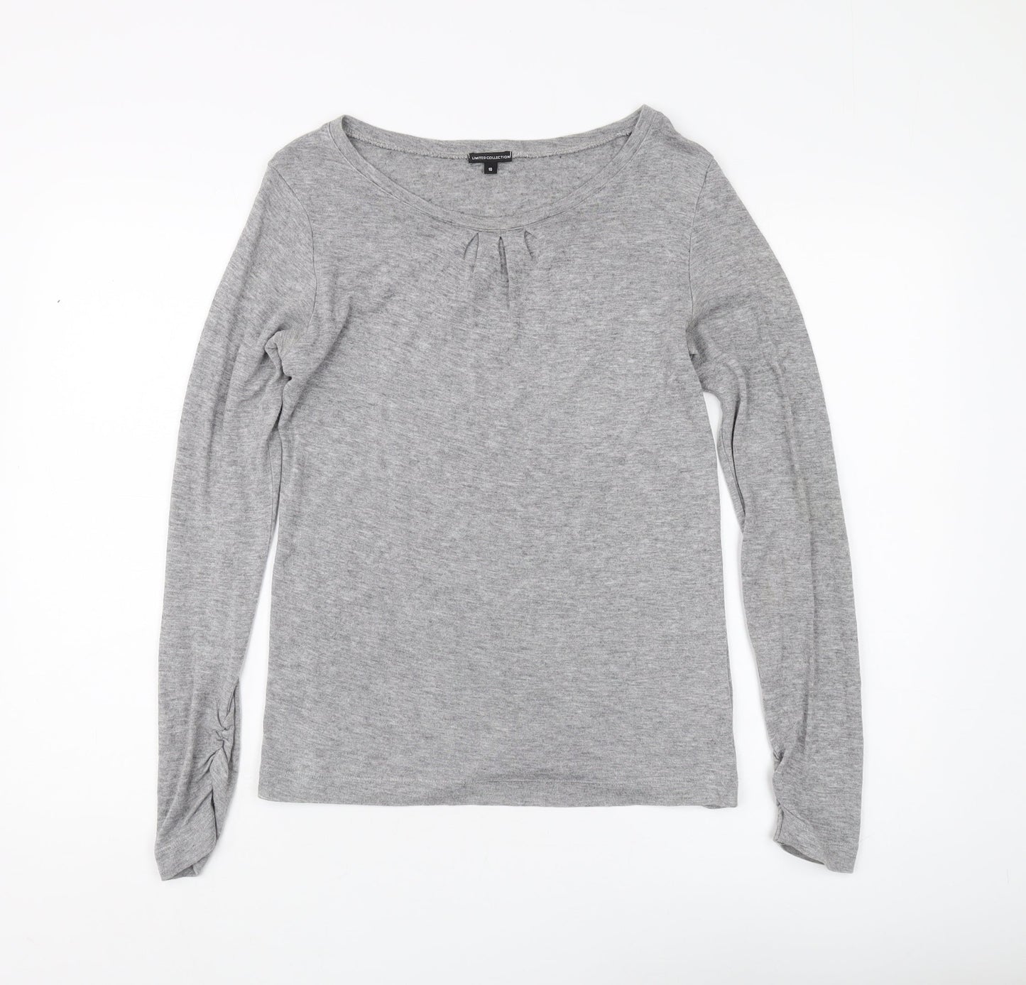 Marks & Spencer Grey Long Sleeve Jersey Top, UK 10