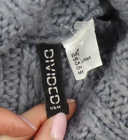 H&M Women's Grey Roll Neck Cable-Knit Jumper