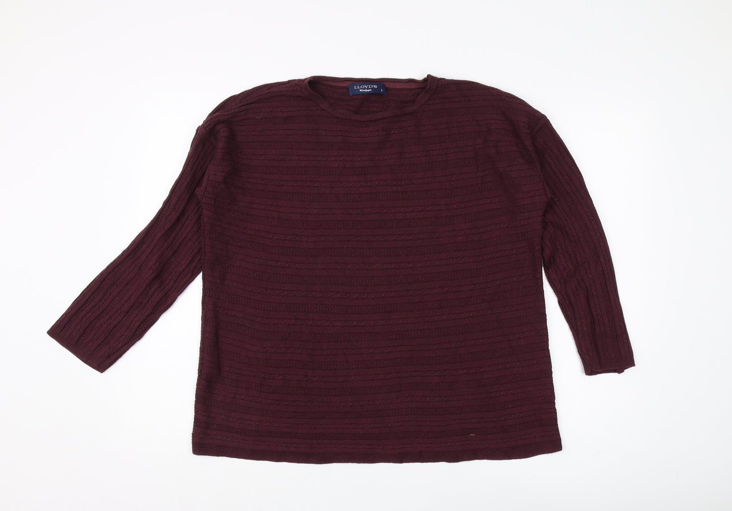 LLOYD'S Women's Red Pullover Jumper, Size L, Crew Neck