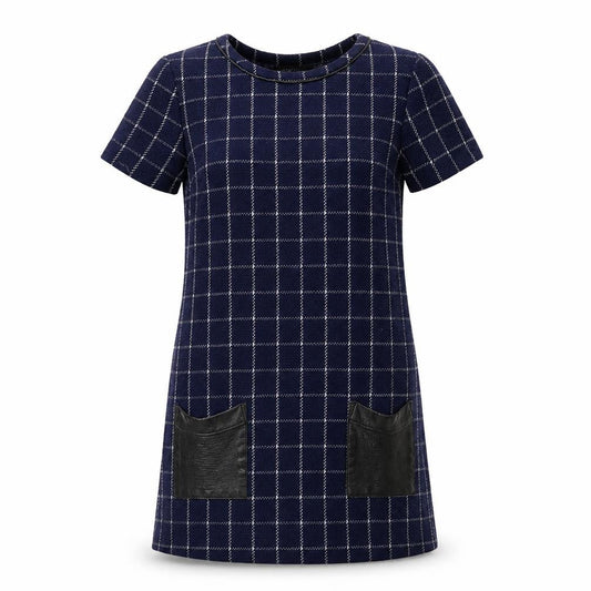 Dorothy Perkins Women's Blue Check Shift Dress Size 8