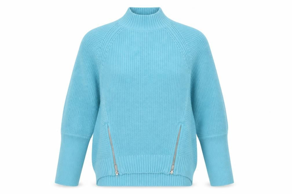 Sonder Studio Women's Blue Jumper, Size 10, Mock Neck