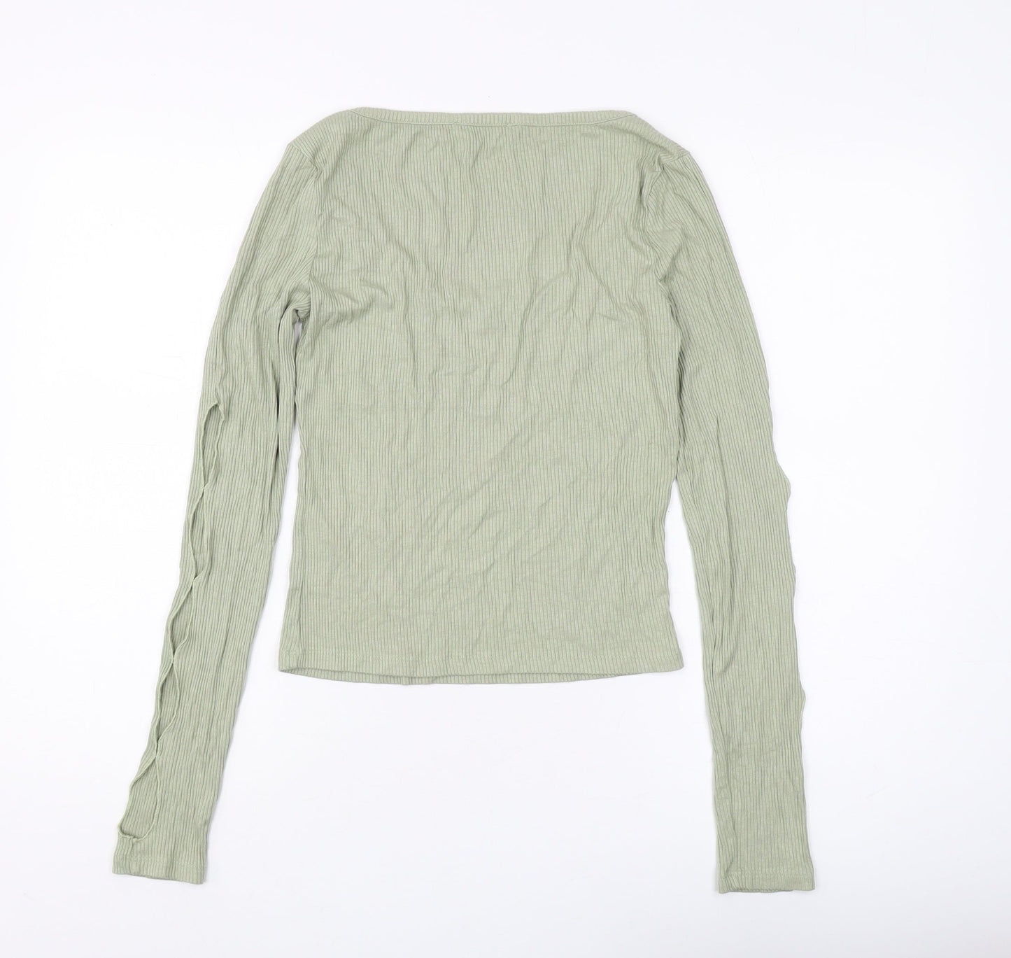 NA-KD Women's M Green Long Sleeve Blouse