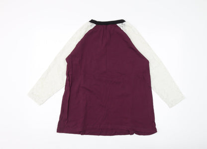 Back view of ASOS Women's Purple 3/4 Sleeve Top, size 12, Maternity