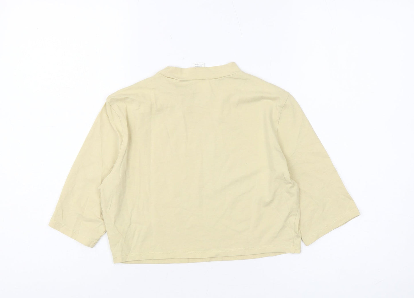 Monki Women's Beige Cropped T-Shirt Size 12