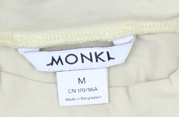 Monki Women's Beige Cropped T-Shirt Size 12