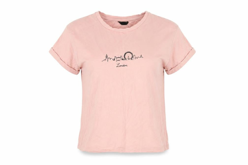 Topshop Women's Pink T-Shirt, Size 6, City Style