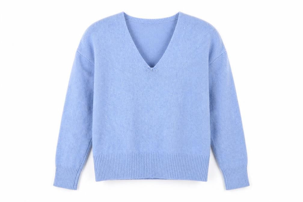 Next Women's Blue V-Neck Pullover Jumper M