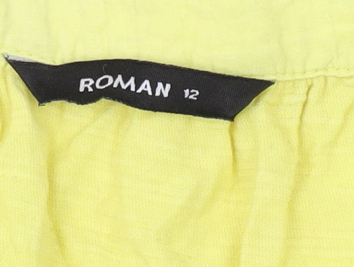 Roman Women's Yellow Sleeveless Tunic Tank, Size 12