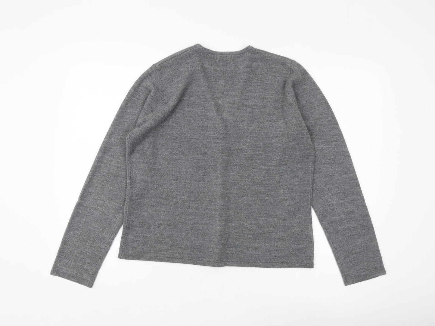 Joie de Vivre Women's Grey Cardigan - Size L, V-Neck