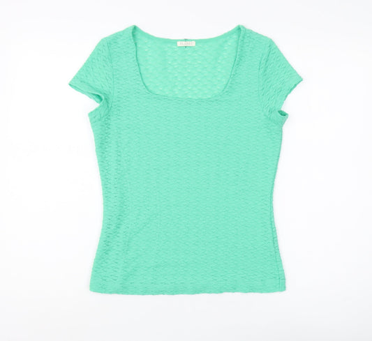 Planet Women's Green Scoop Neck Slim Fit Top Size S