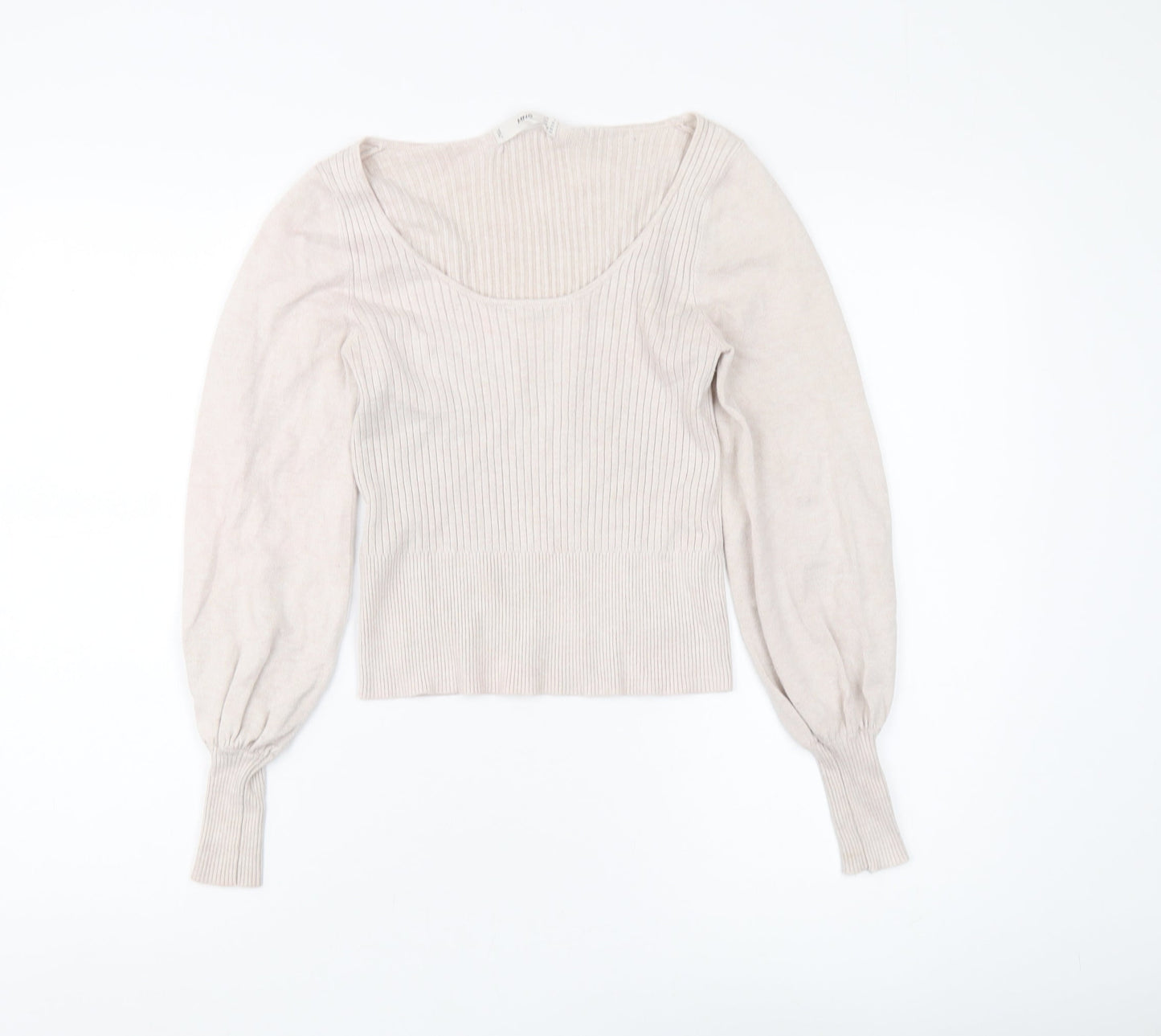 MNG Women's Beige Pullover Jumper, Size 8, Long Sleeve