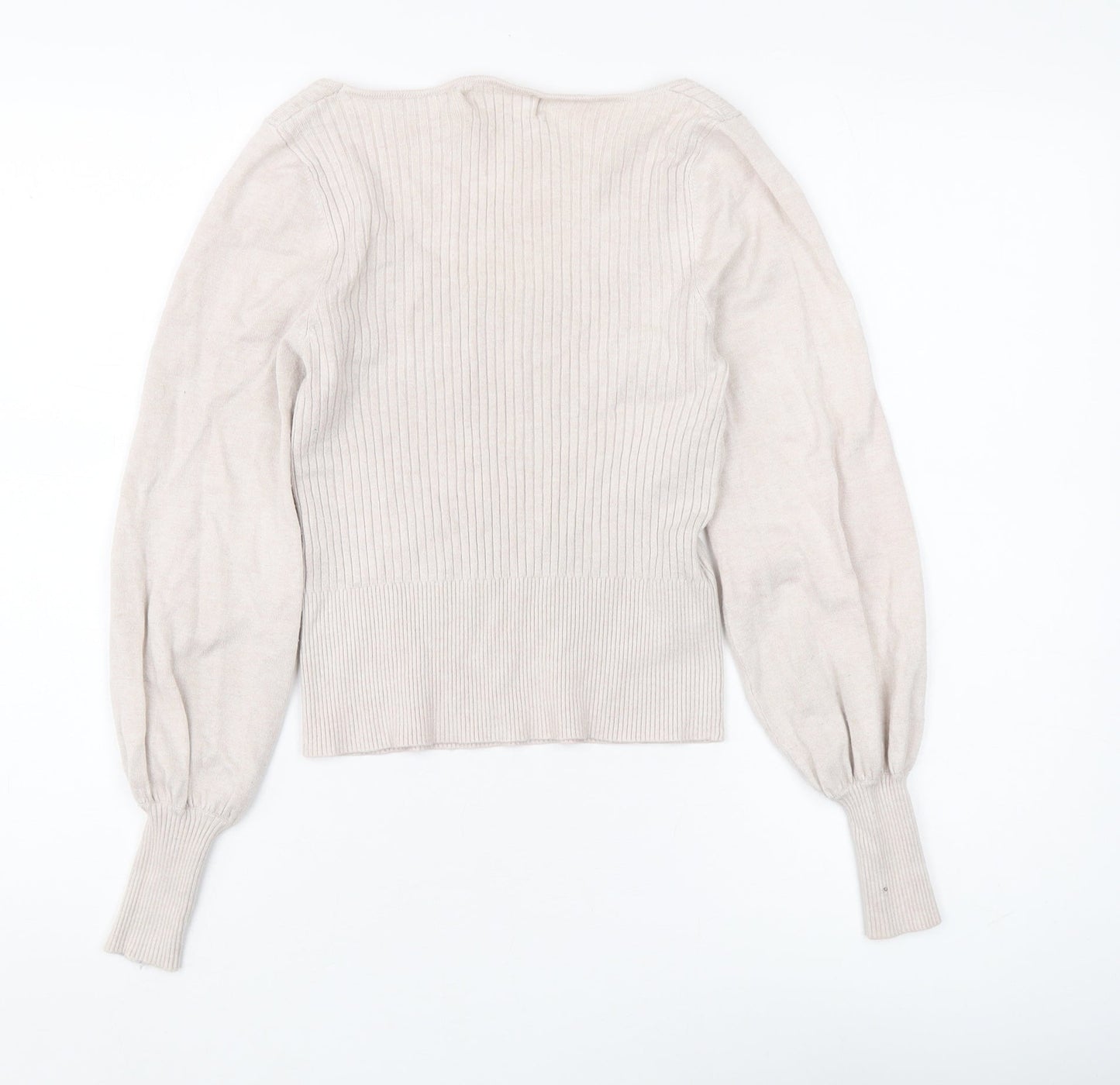 MNG Women's Beige Pullover Jumper, Size 8, Long Sleeve