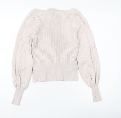 Mango Women's Beige Pullover Jumper, Size 8, Long Sleeve