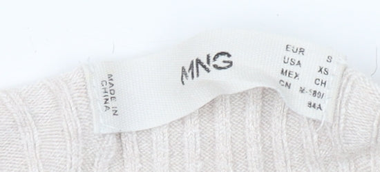 MNG Women's Beige Pullover Jumper, Size 8, Long Sleeve