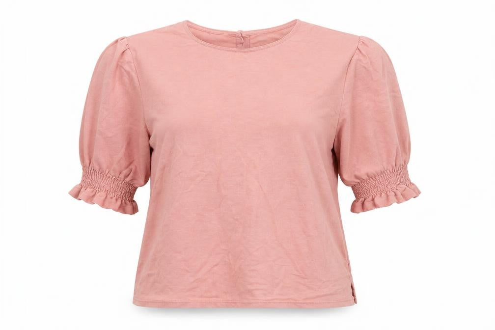 Warehouse Women's Pink Puff Sleeve Top Size 8