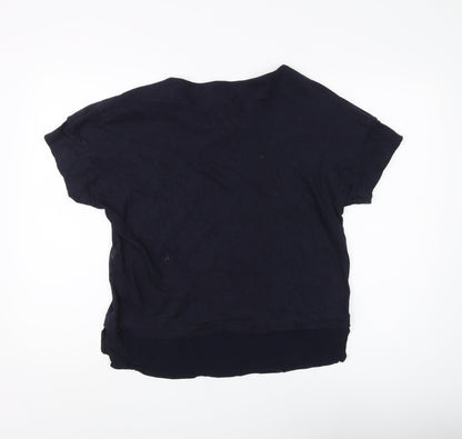 Back view of ESPRIT Women's Black L Basic Cotton T-Shirt