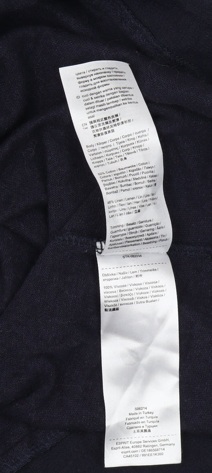 Close-up detail of ESPRIT Women's Black L Basic Cotton T-Shirt
