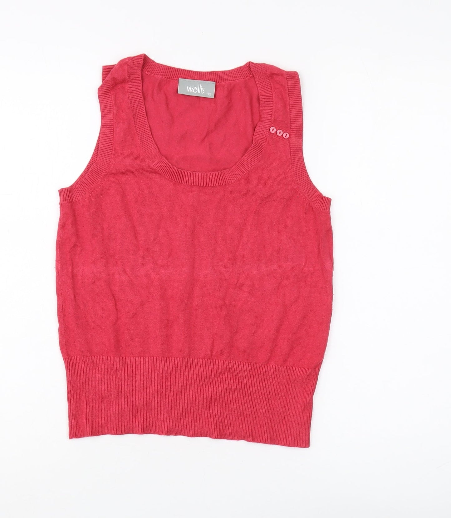 Wallis Women’s Red Tank Top Size 12 Basic Scoop Neck
